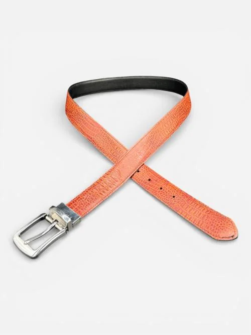 Reversible Crocodile Leather Belt (Image 5)