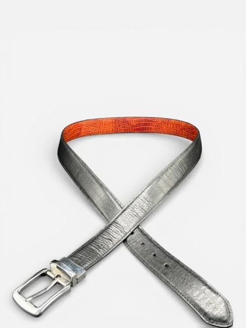 Reversible Crocodile Leather Belt (Image 6)