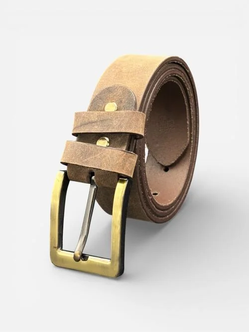 Vintage bronze leather belt