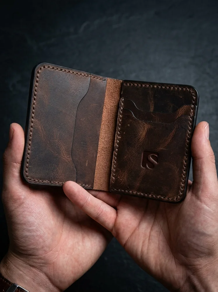 Mini Full Grain Leather Wallet (Image 2)
