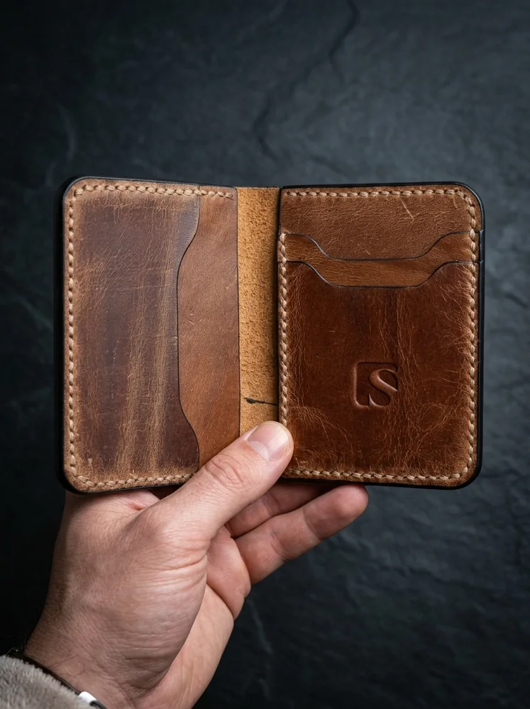 Mini Full Grain Leather Wallet (Image 3)