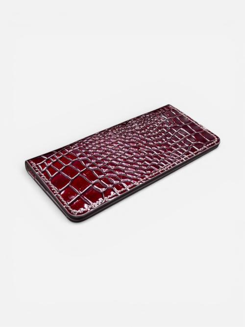 Patent Croc Long Leather Wallet