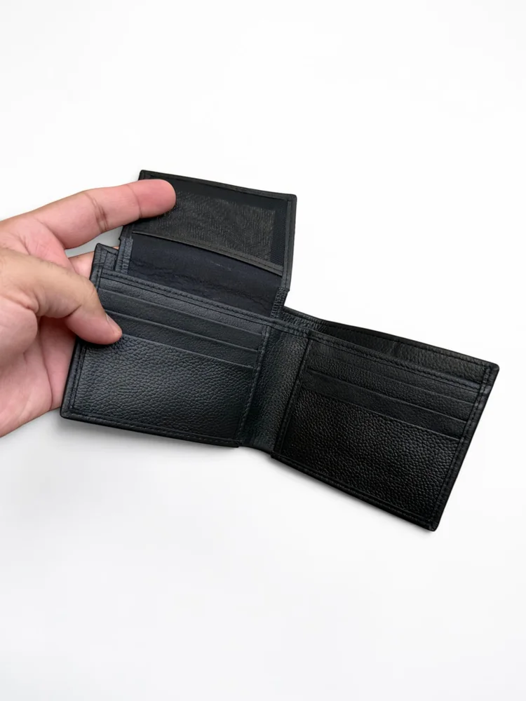 Pebbled Leather Bifold Wallet with ID Window (Image 6)