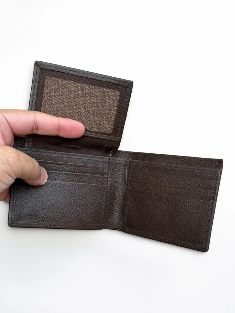 Pebbled Leather Bifold Wallet with ID Window (Image 6)