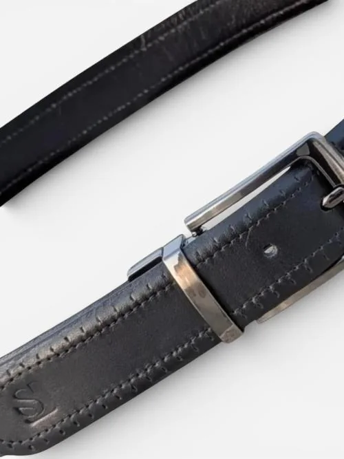 Reversible Black Leather Belt (Image 3)