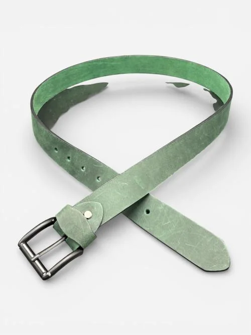 Rustic Green Leather Belt (Image 3)