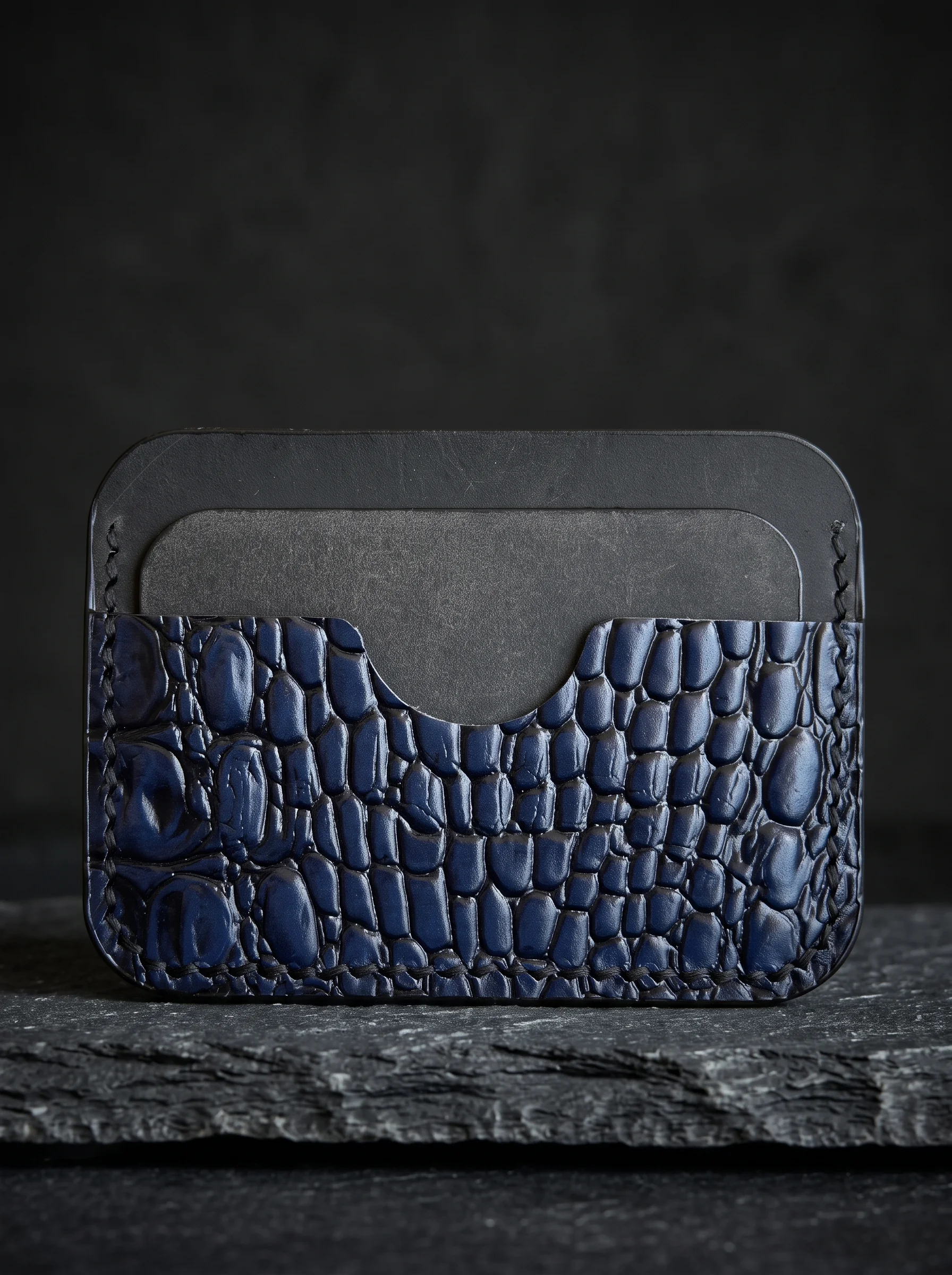 Slim Crocodile Leather Cardholder
