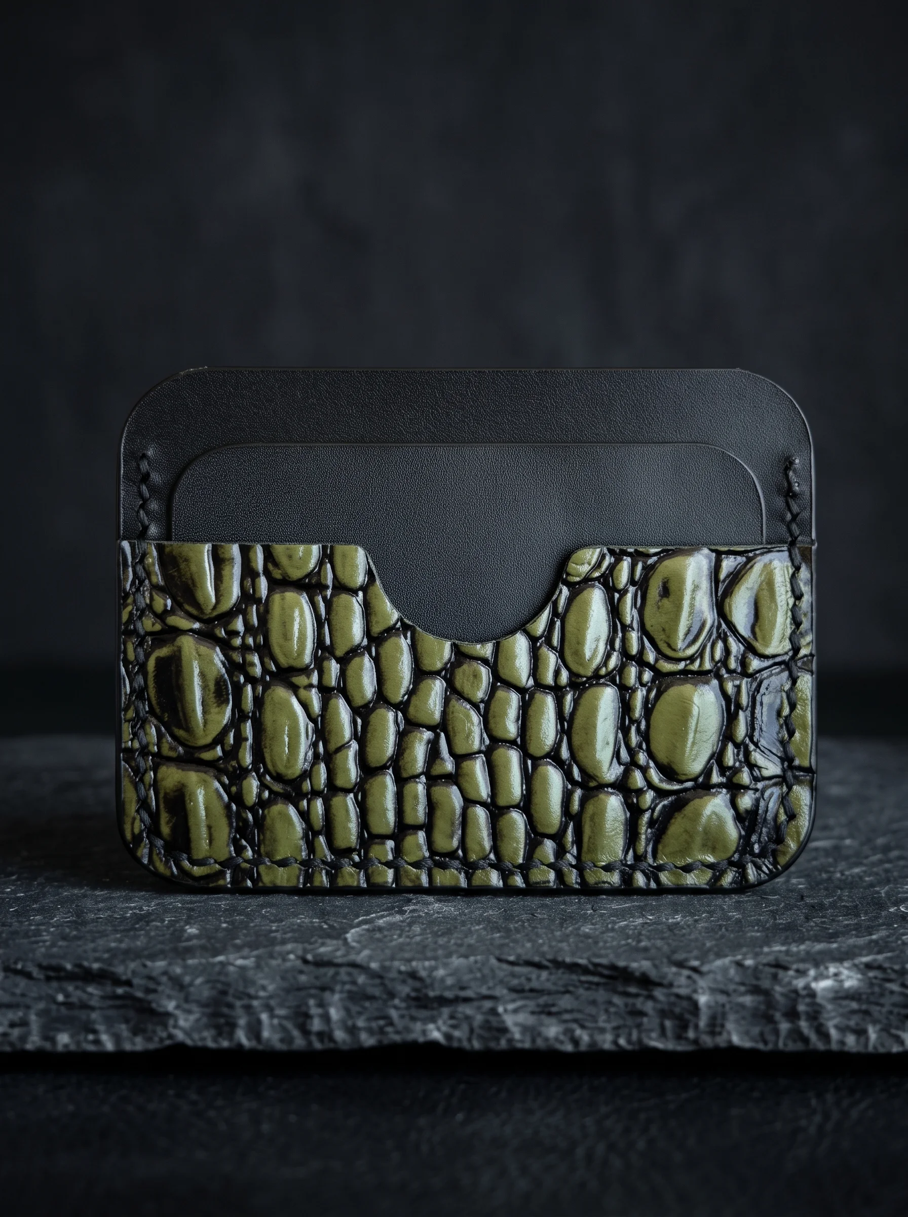 Slim Crocodile Leather Cardholder