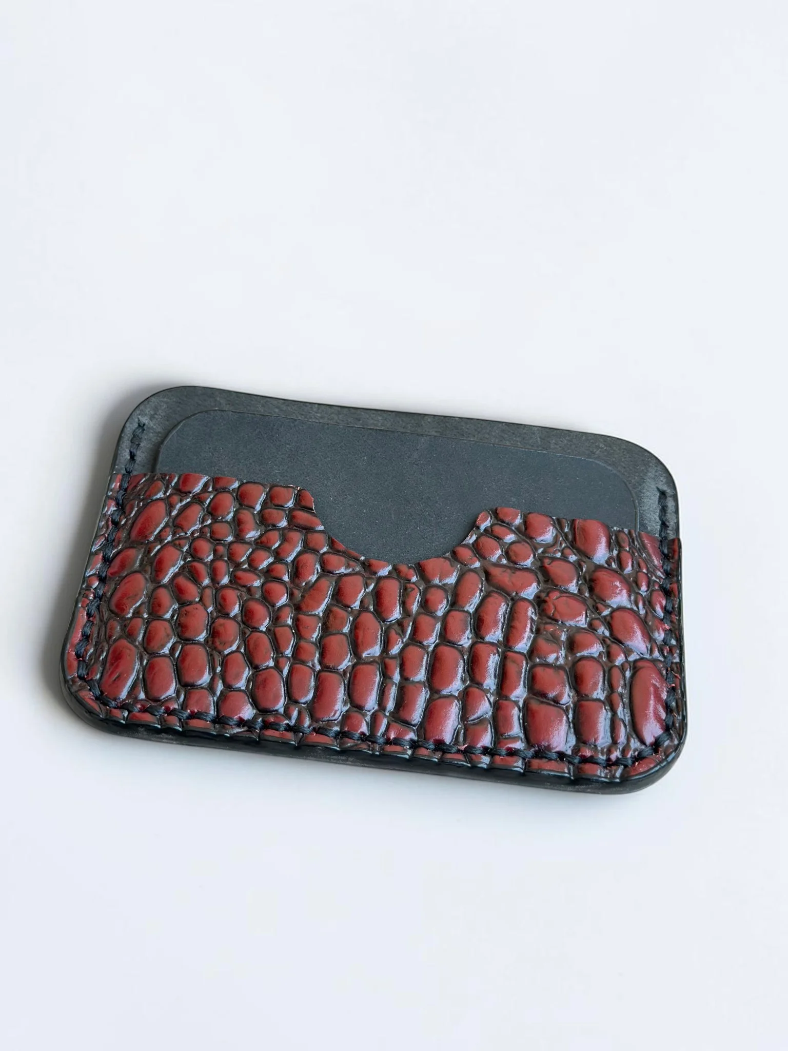 Slim Crocodile Leather Cardholder (Image 5)