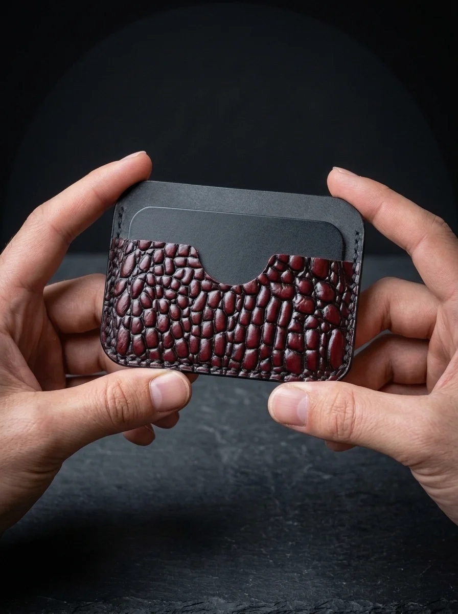 Slim Crocodile Leather Cardholder (Image 2)