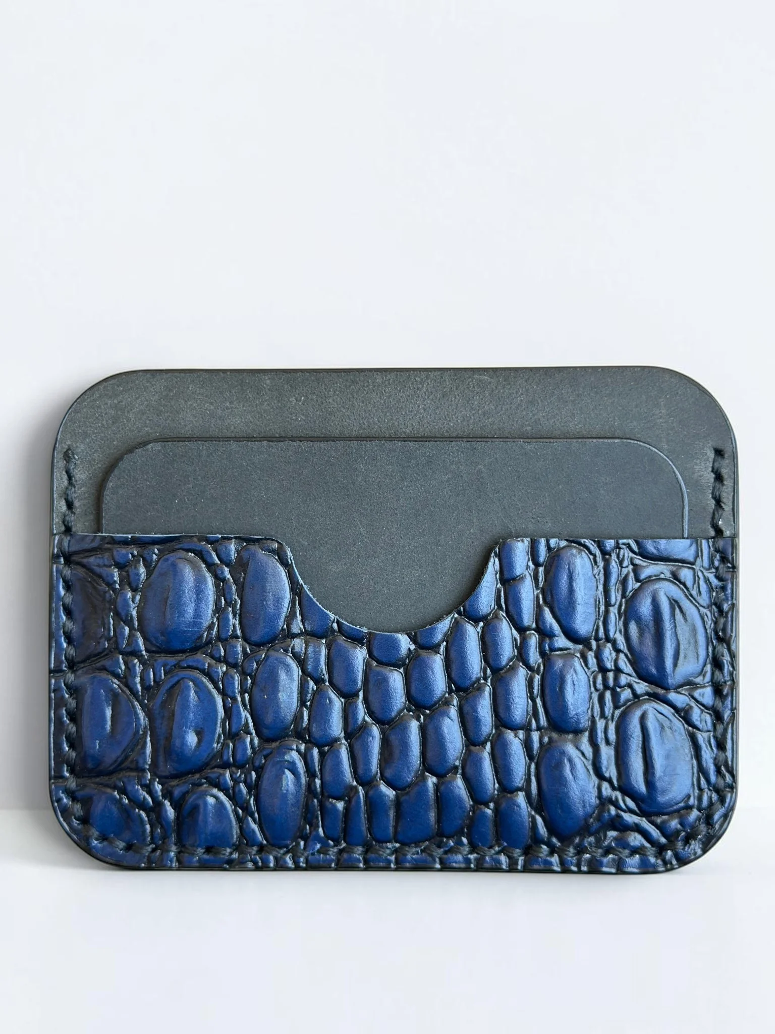Slim Crocodile Leather Cardholder (Image 6)