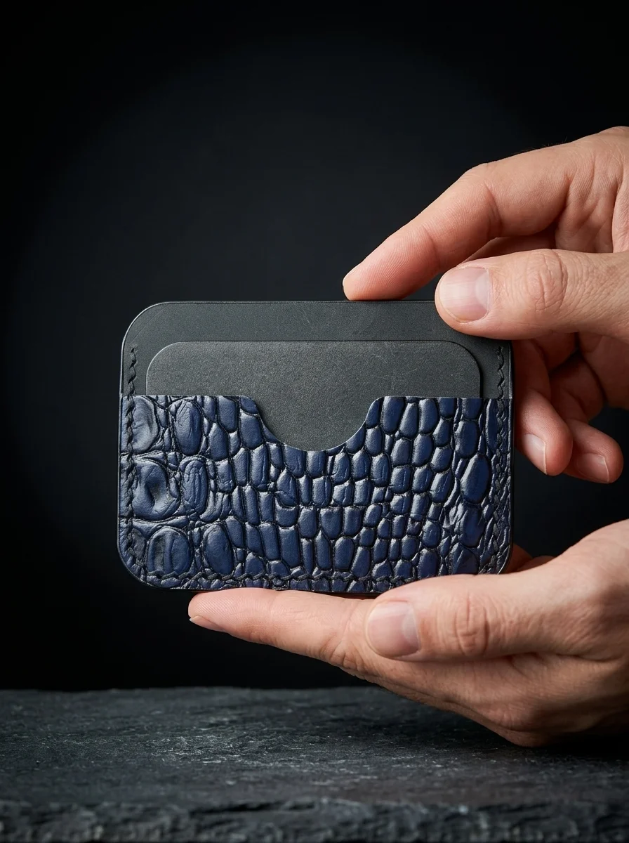 Slim Crocodile Leather Cardholder (Image 2)