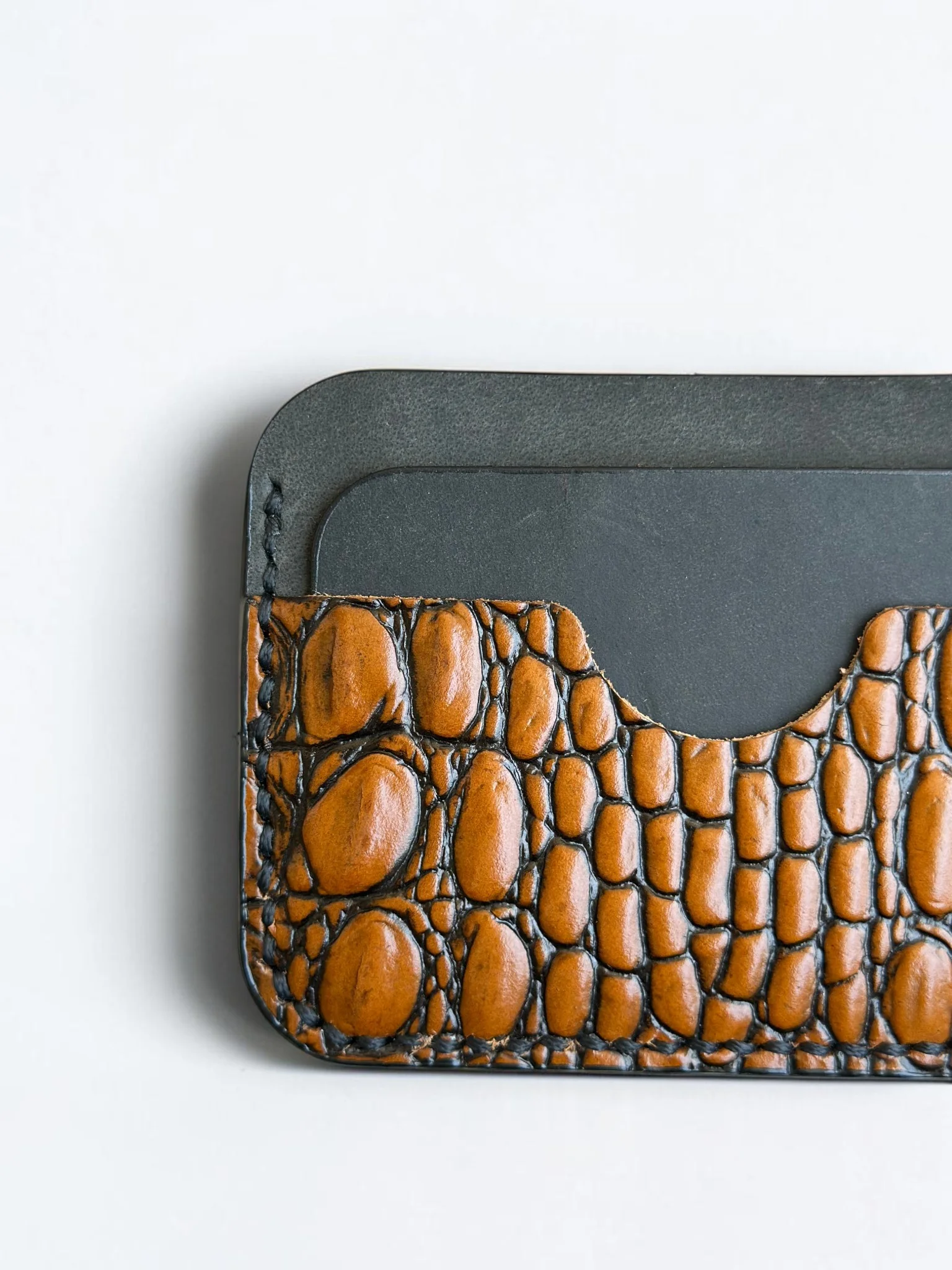 Slim Crocodile Leather Cardholder (Image 4)