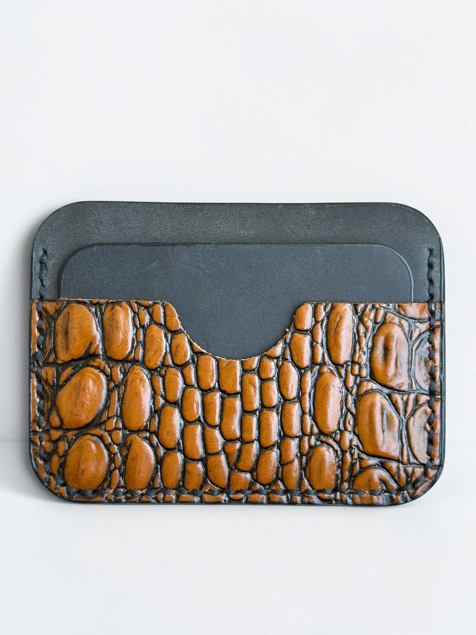 Slim Crocodile Leather Cardholder (Image 3)