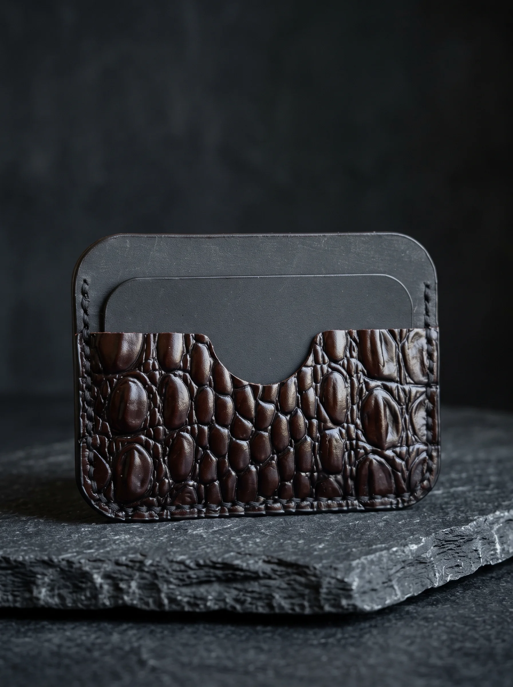 Slim Crocodile Leather Cardholder