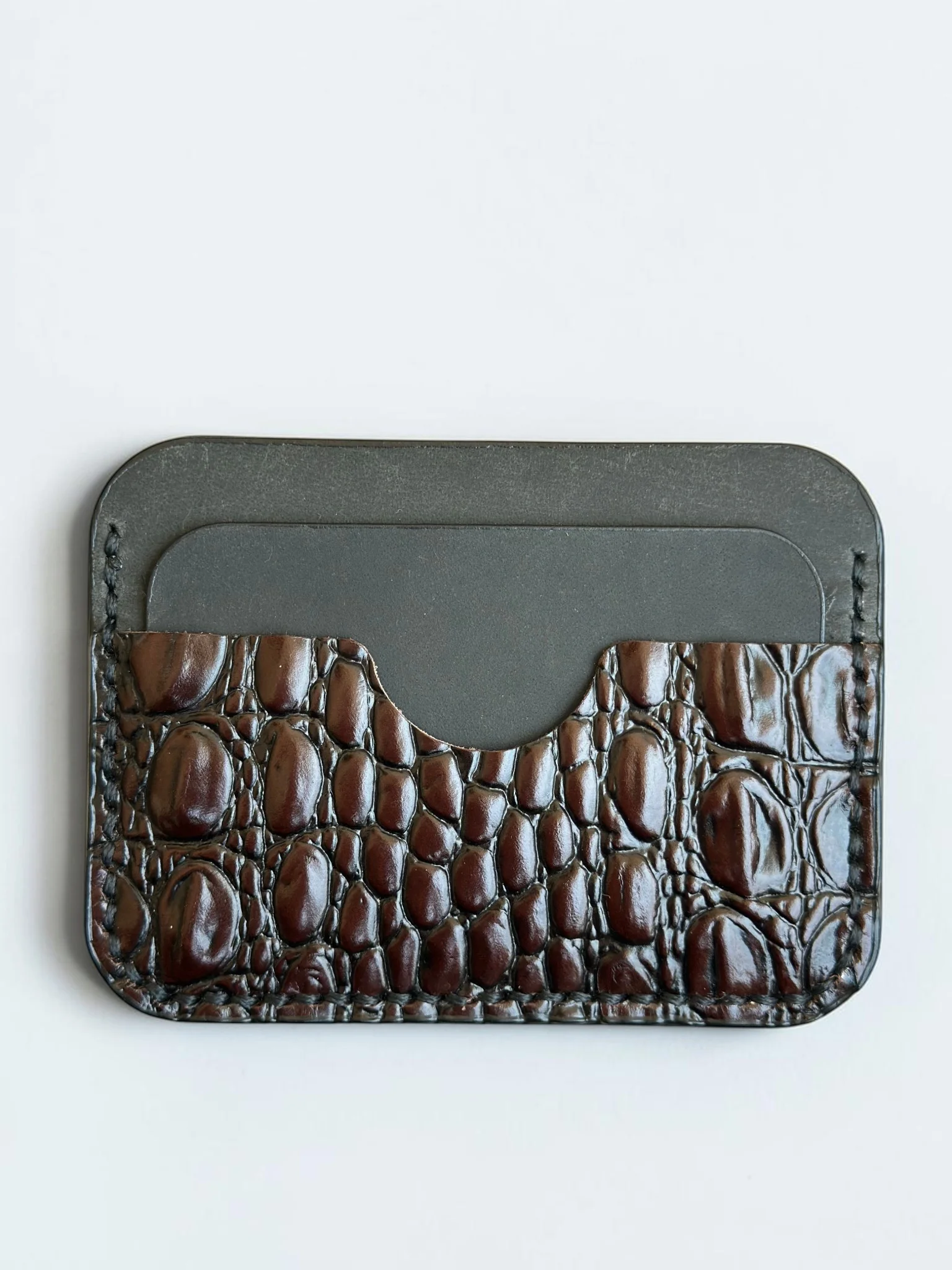 Slim Crocodile Leather Cardholder (Image 3)