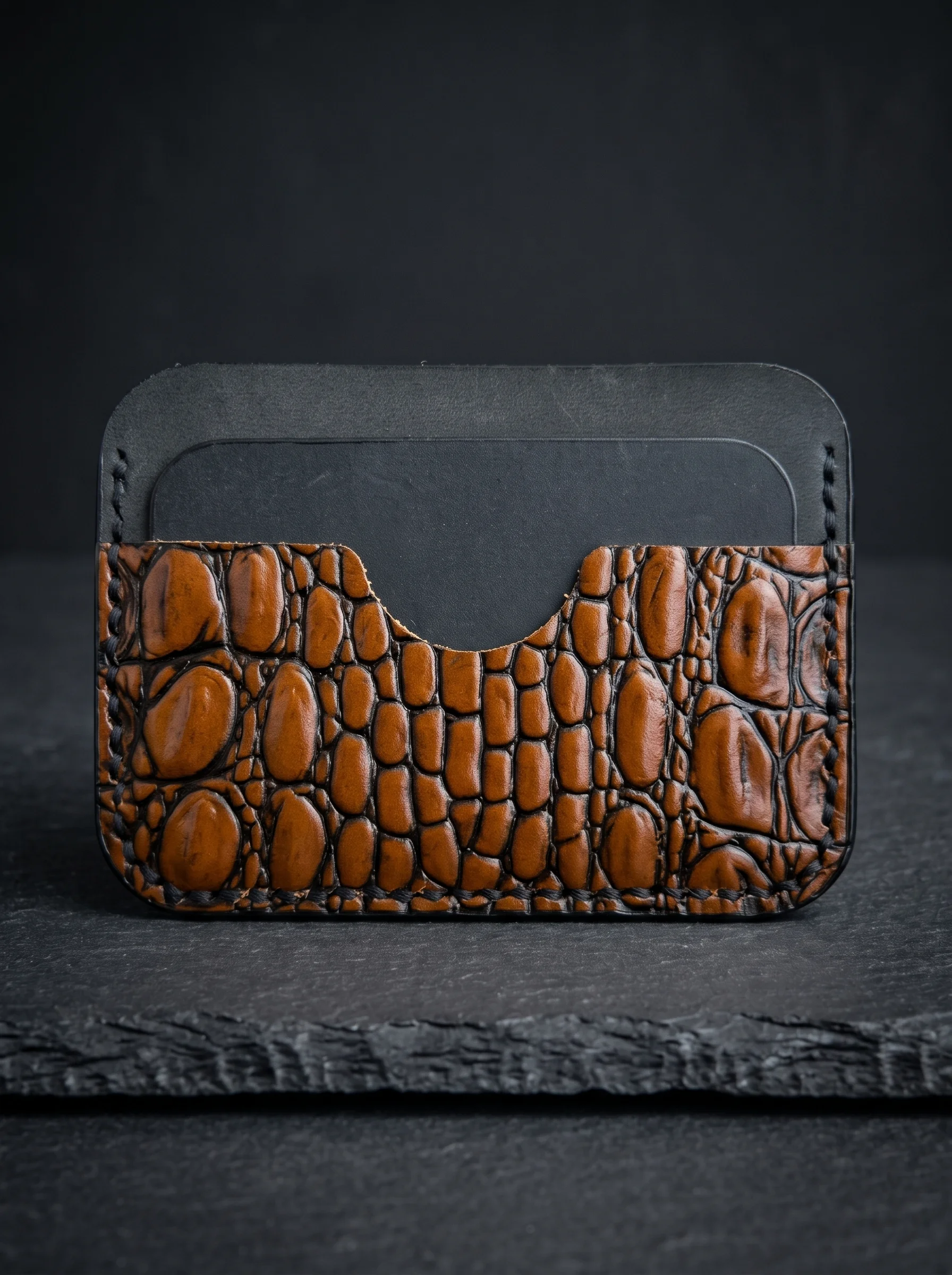 Slim Crocodile Leather Cardholder