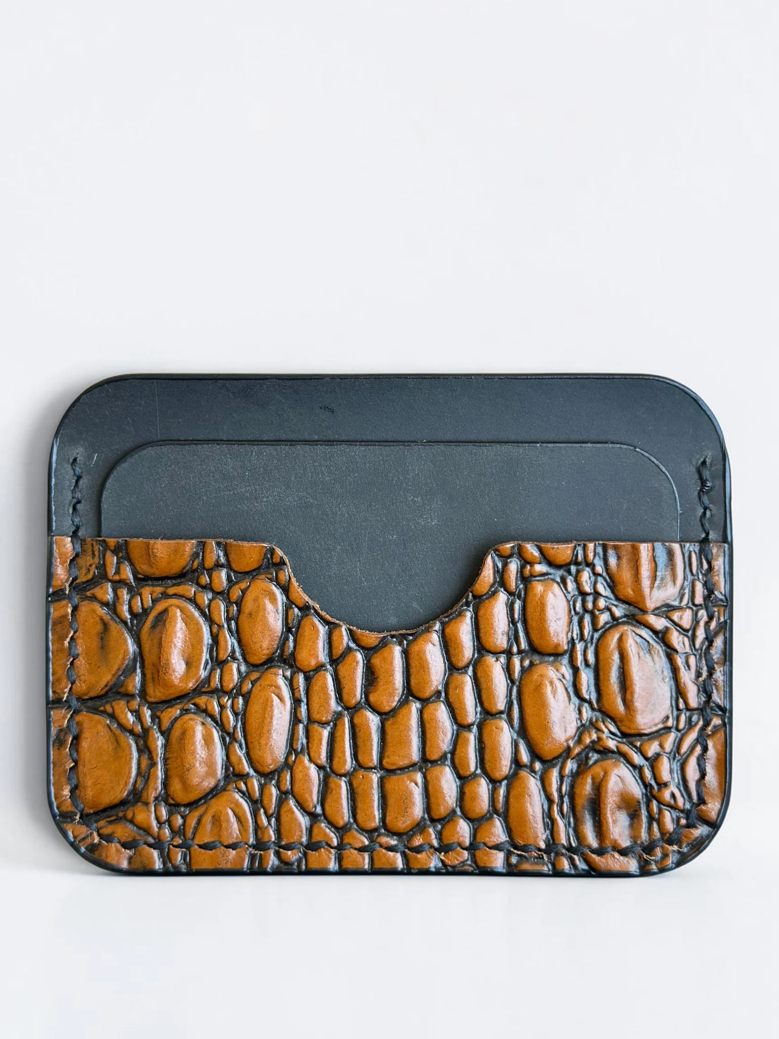 Slim Crocodile Leather Cardholder (Image 6)