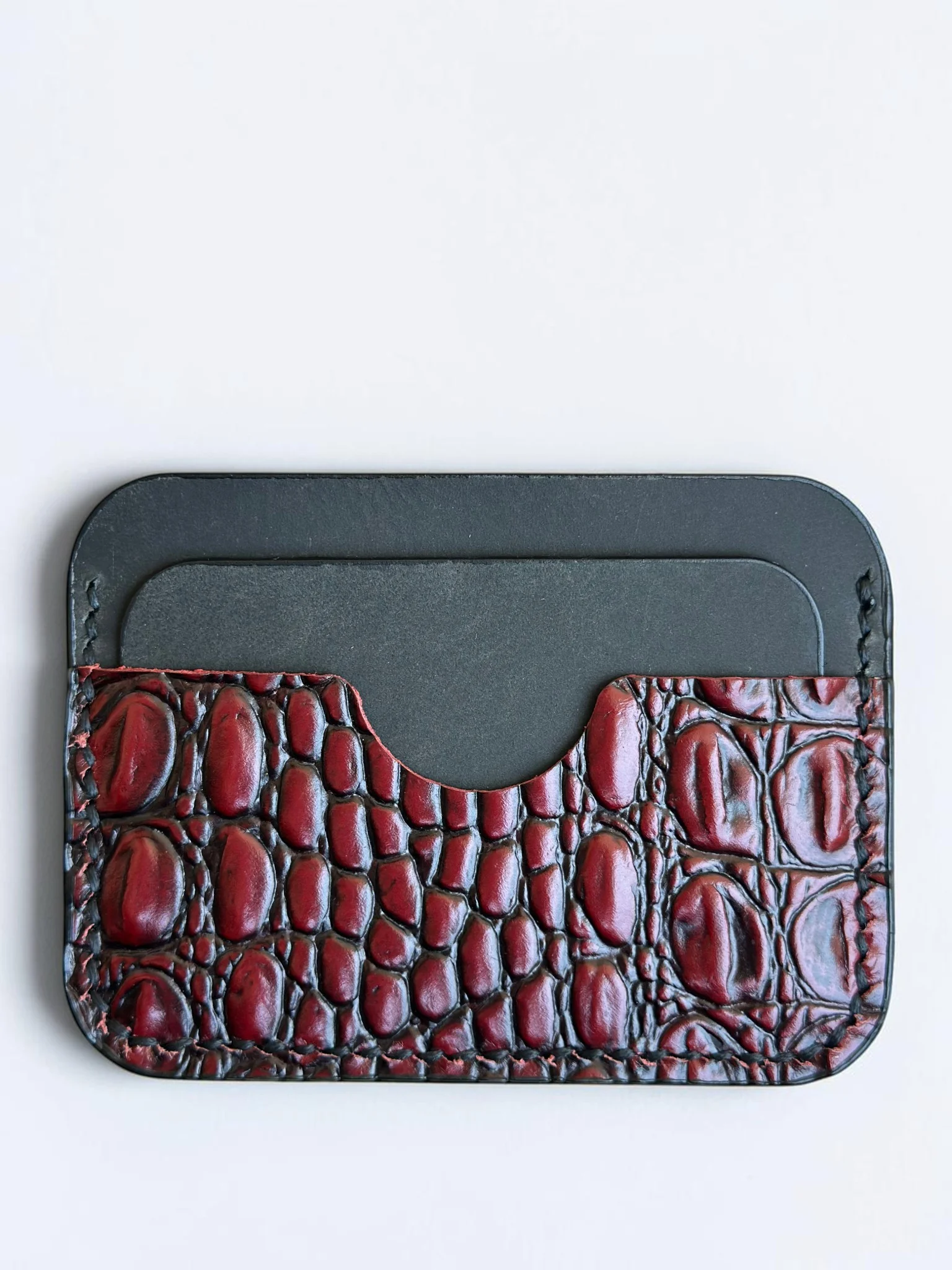 Slim Crocodile Leather Cardholder (Image 6)