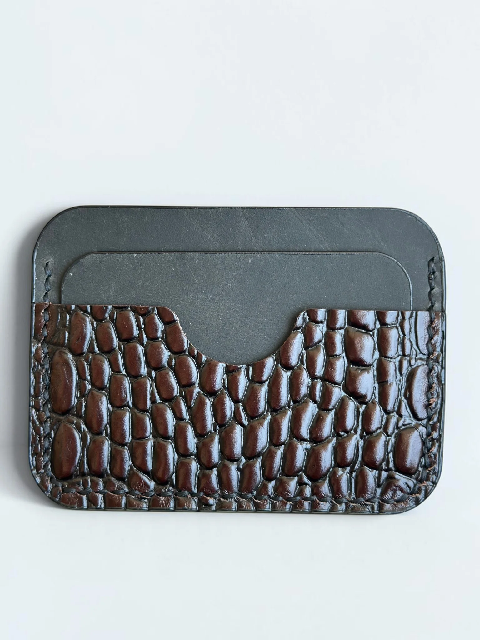 Slim Crocodile Leather Cardholder (Image 6)