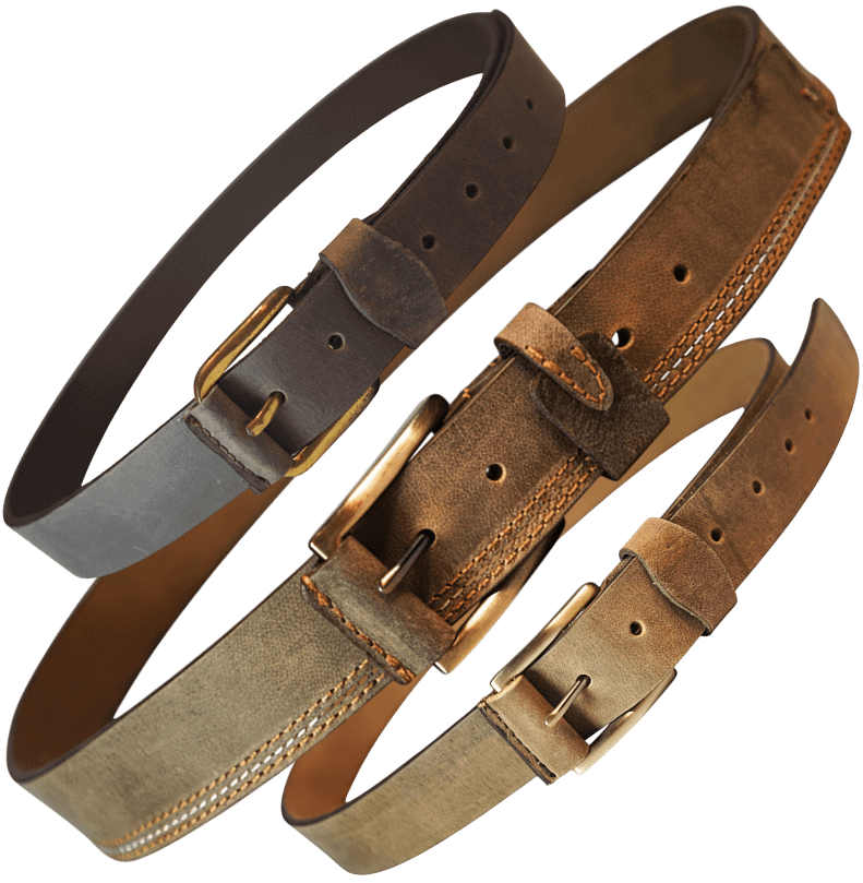 Leather Contrast Stitch Belt